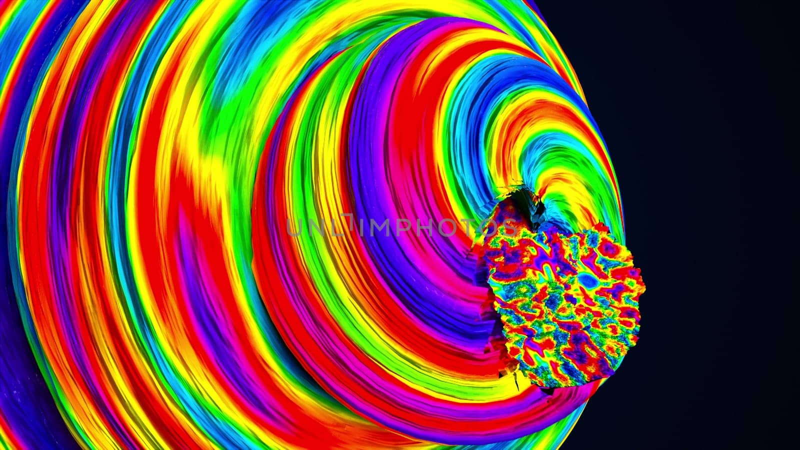 Swirling spiral 3d render textures with fluid rotation. Circular sea waves in natural cycle with digital gradient. Futuristic cyber storm with geometric swirls and decorative designs.