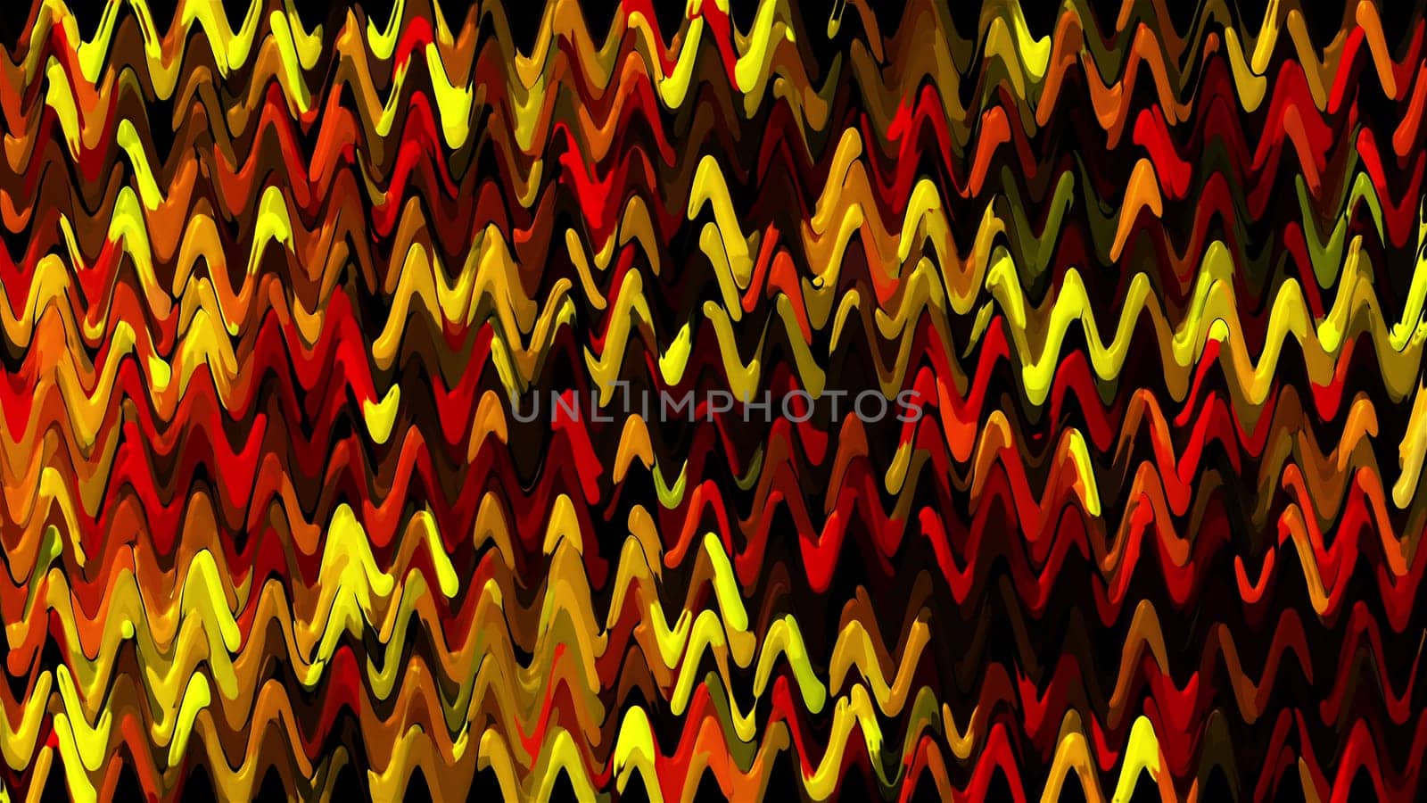 Paint streams with 3d render curvatures in wavy abstraction. Irregularly meandering lines of surf made of moving curls. Repeating layers of stripes with artistic curves.