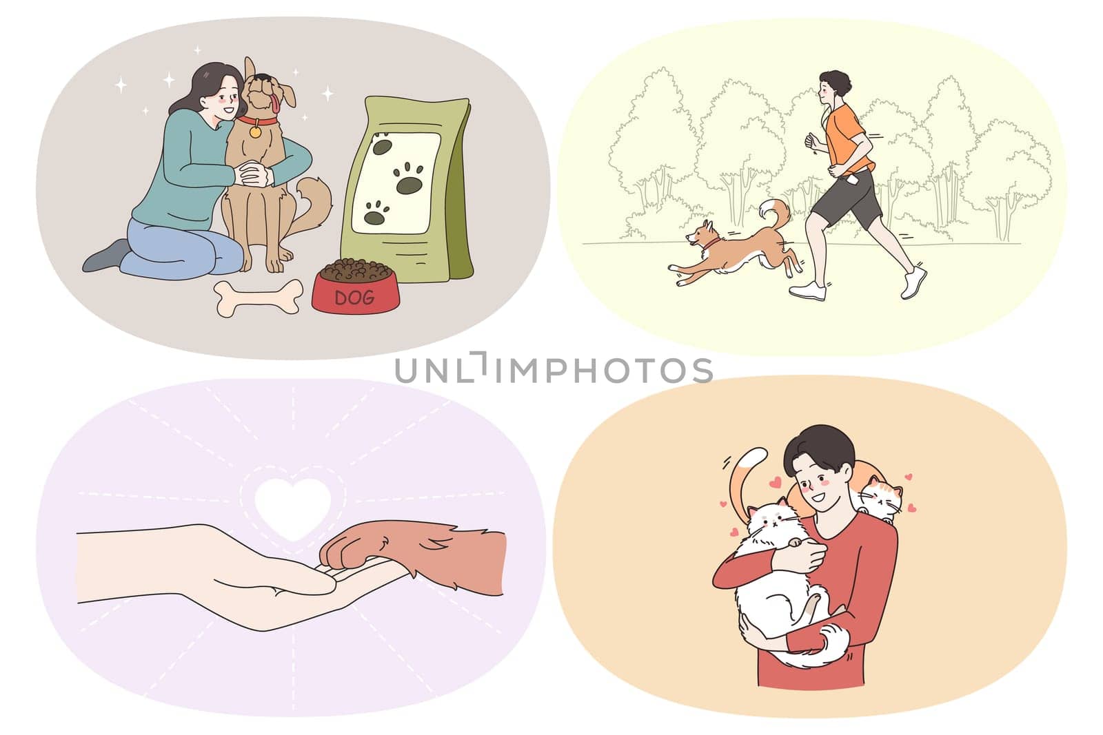 Enjoying time with pets concept by Vasilyeva