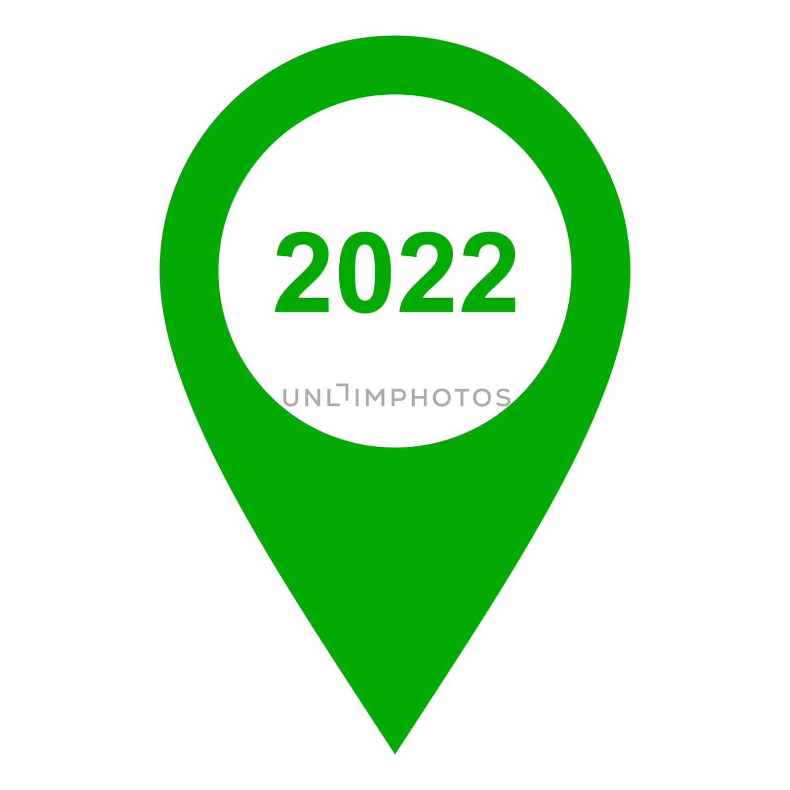 Year 2022 and location pin