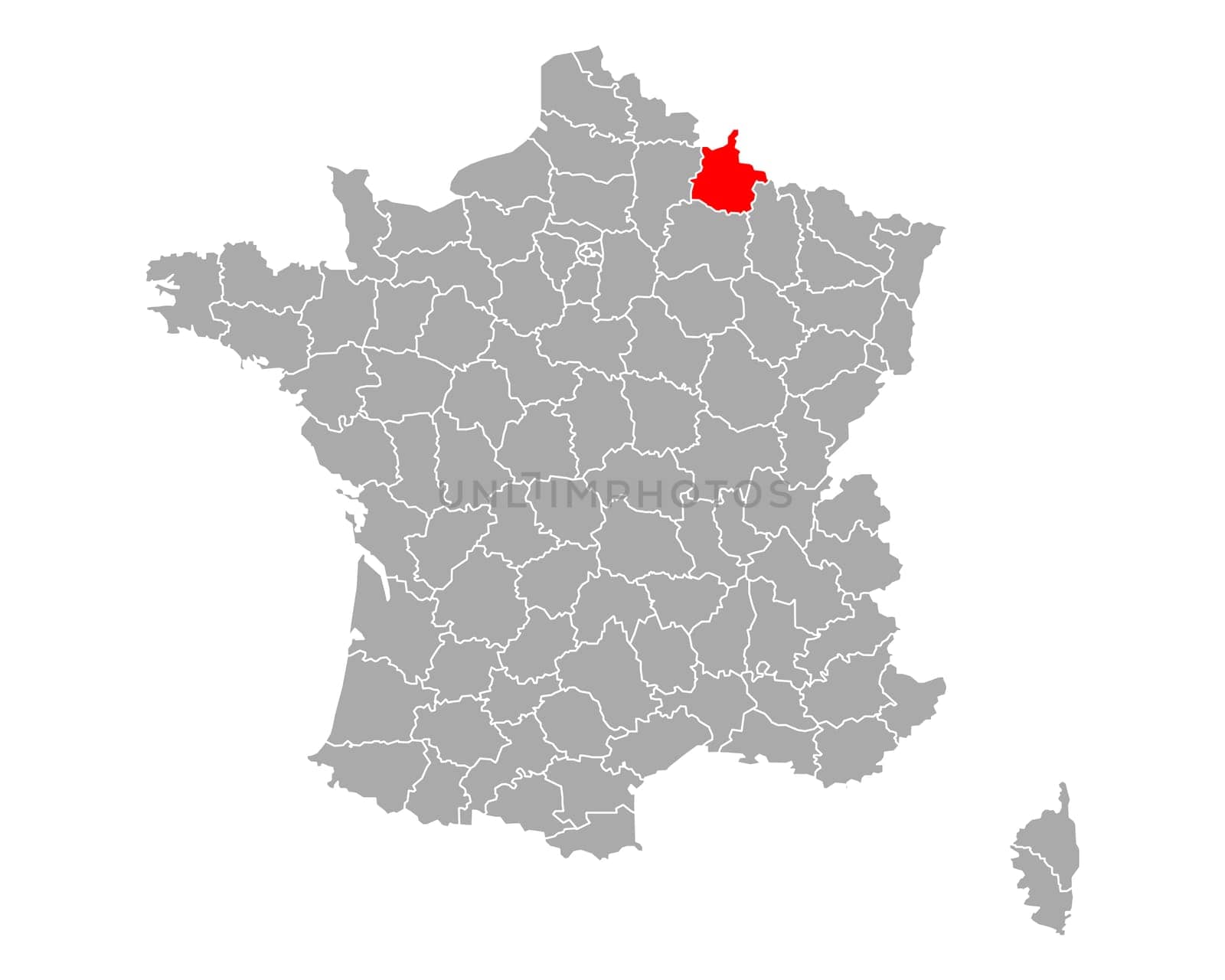 Map of Ardennes in France