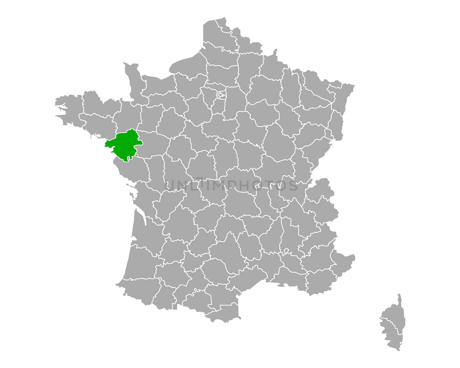 Map of Loire-Atlantique in France