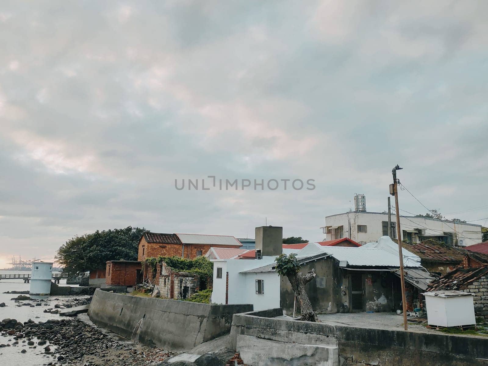 Tamsui, New Taipei City - Jan, 8 2022 : Snapshots of Tamsui Street, New Taipei City, Taiwan