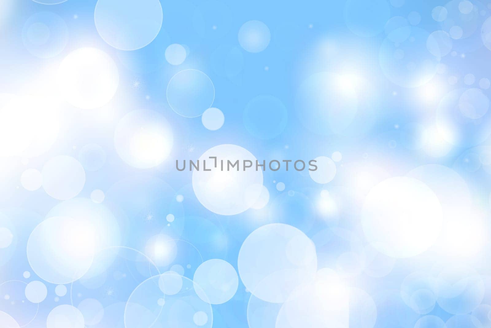 Abstract bright gradient motion spring or summer landscape texture with natural blue lights and white bright cloudy and sunny sky. Beautiful delicate Autumn or summer background with copy space.