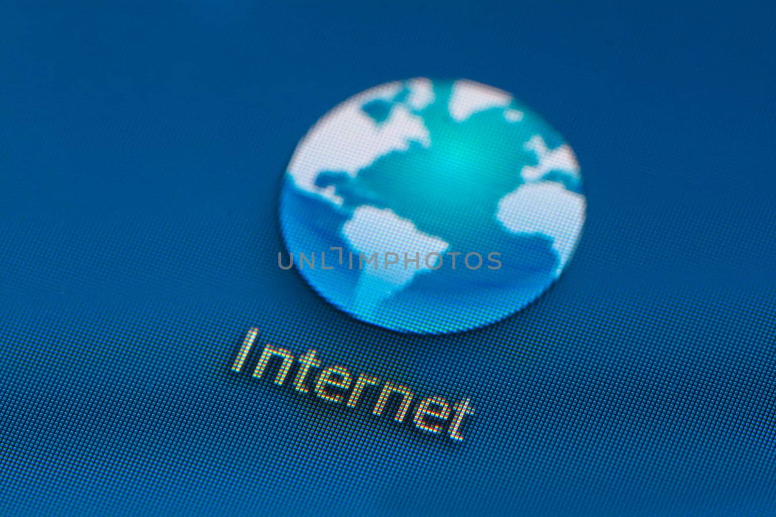 a globe on a screen - Internet