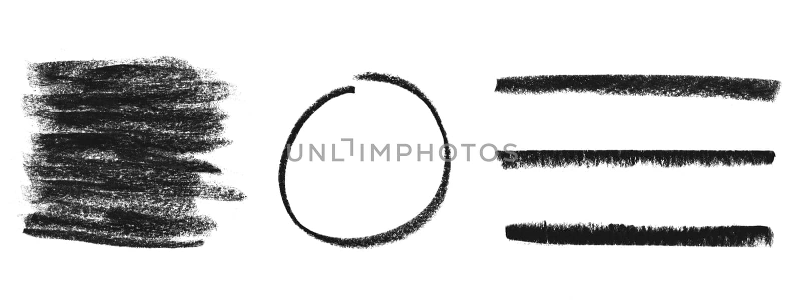 Circle, stripes and background hand drawn with black pencil or chalk
