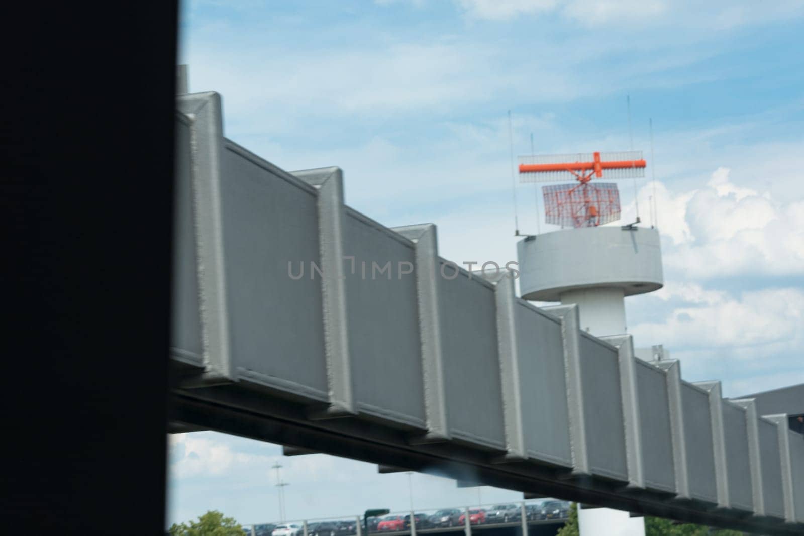 Dusseldorf, Nrw, Germany - June 18, 2019:.Sky-Train funicular in airport. Copy space for text. Close-up.