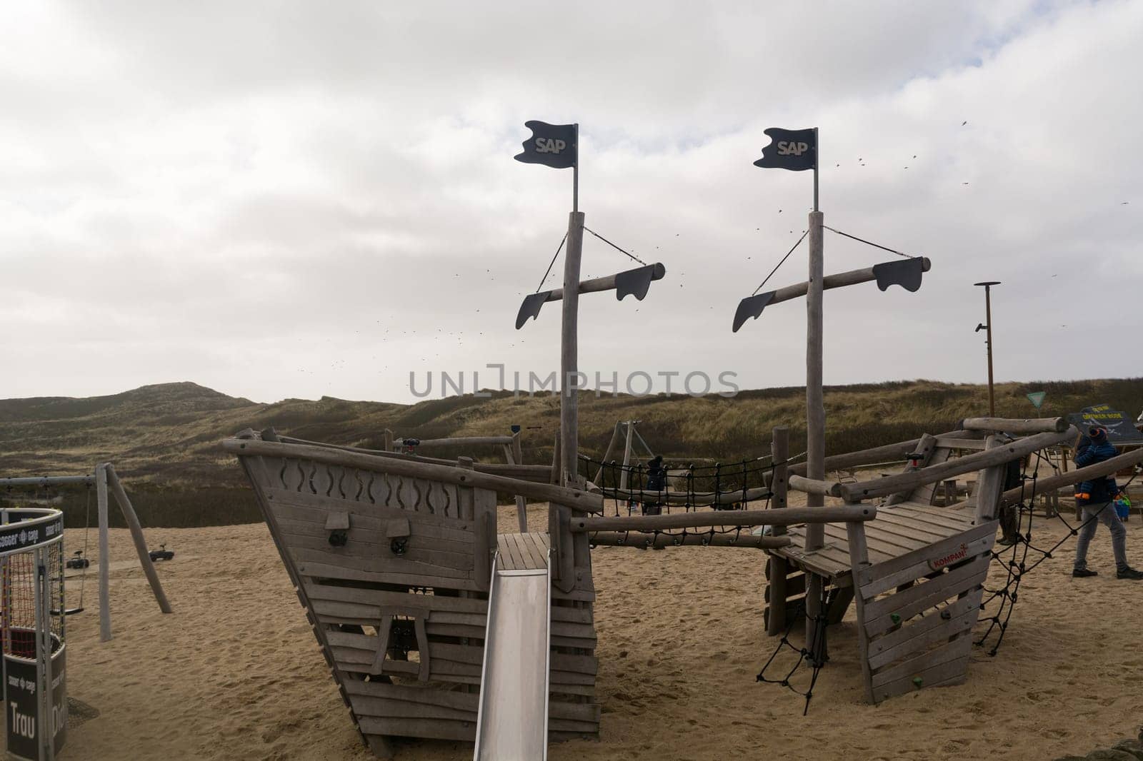 Sylt, Germany -March 13, 2020: .At the Beach bar Sansibar, Kampen, Sylt, North Frisia, Schleswig-Holstein, Germany, Europe