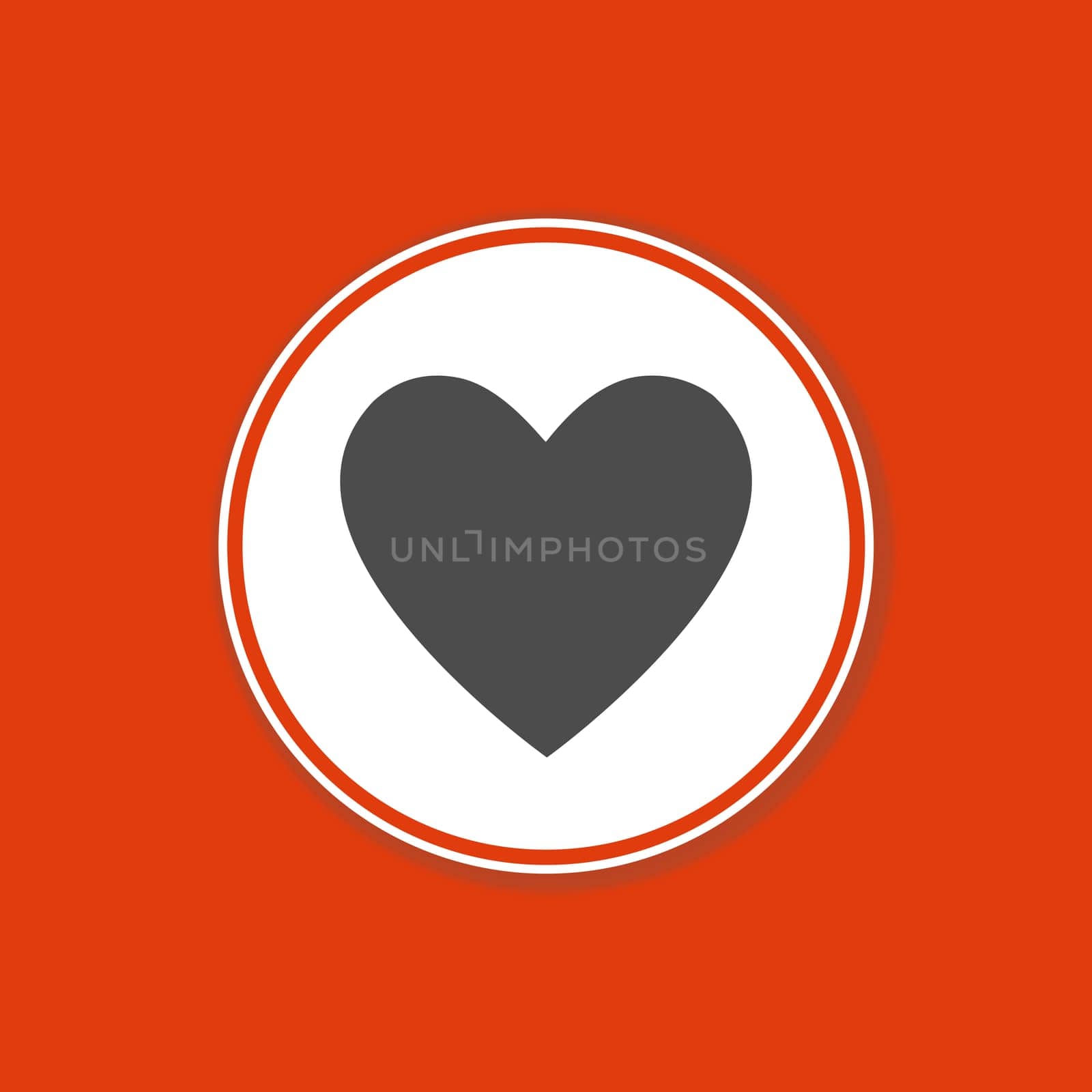 Red background banner with Heart icon in white circle - Love and Dating