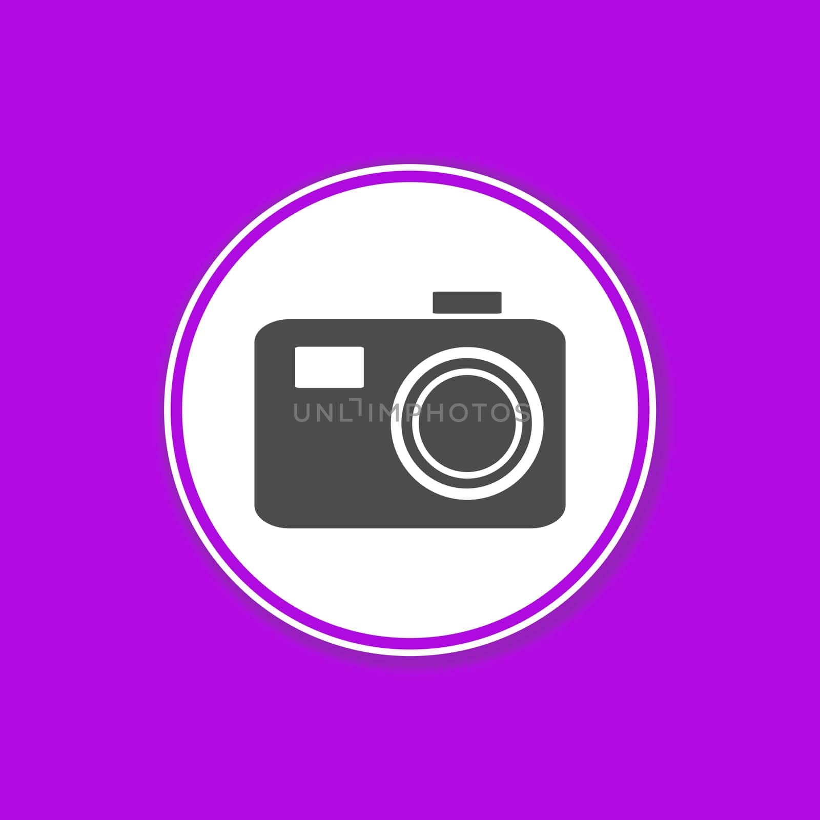 Purple background banner with Camera icon in white circle - Photography