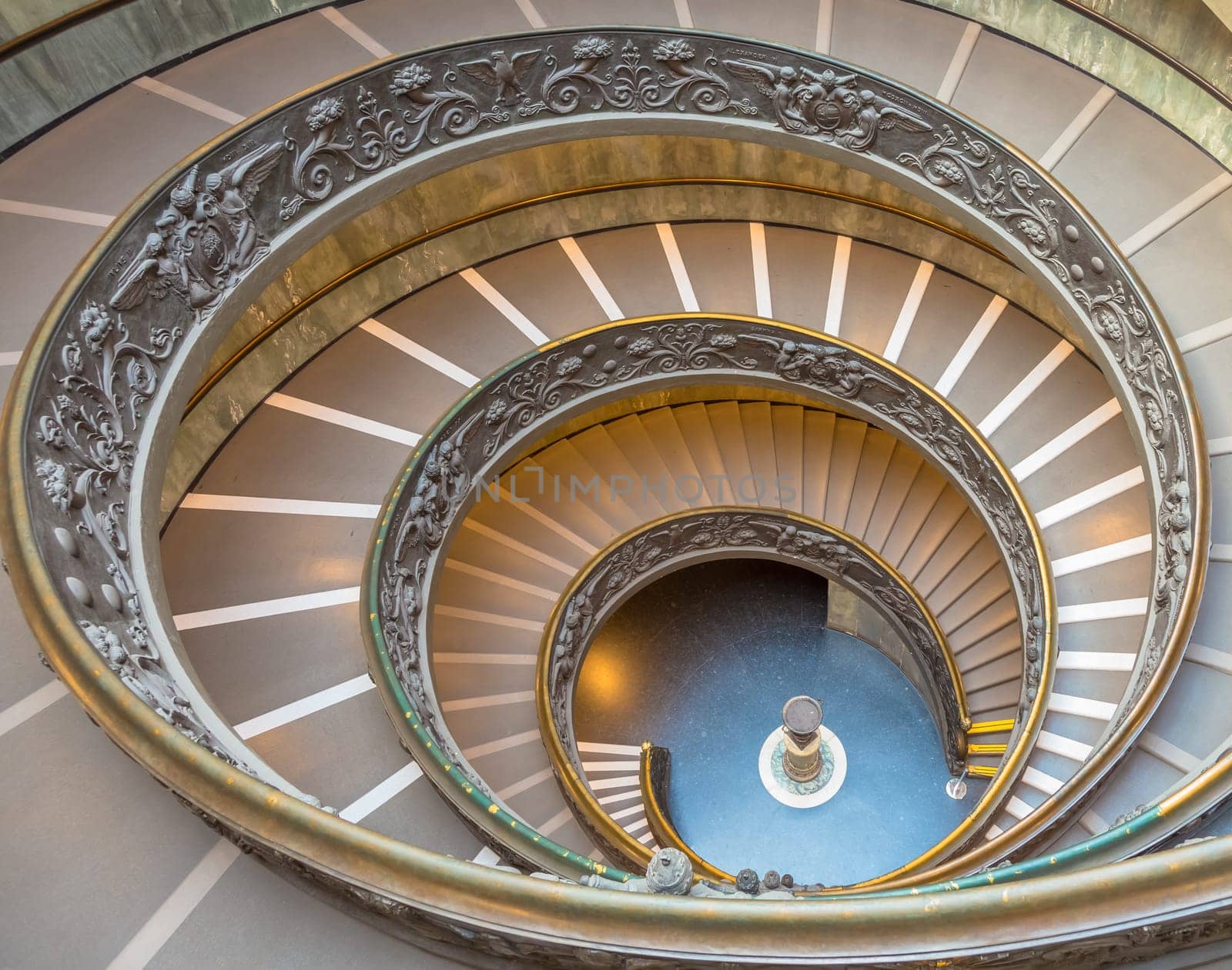 ROME, ITALY - CIRCA SEPTEMBER 2020: the famous spiral staircase with double helix. Vatican Museum, made by Giuseppe Momo in 1932
