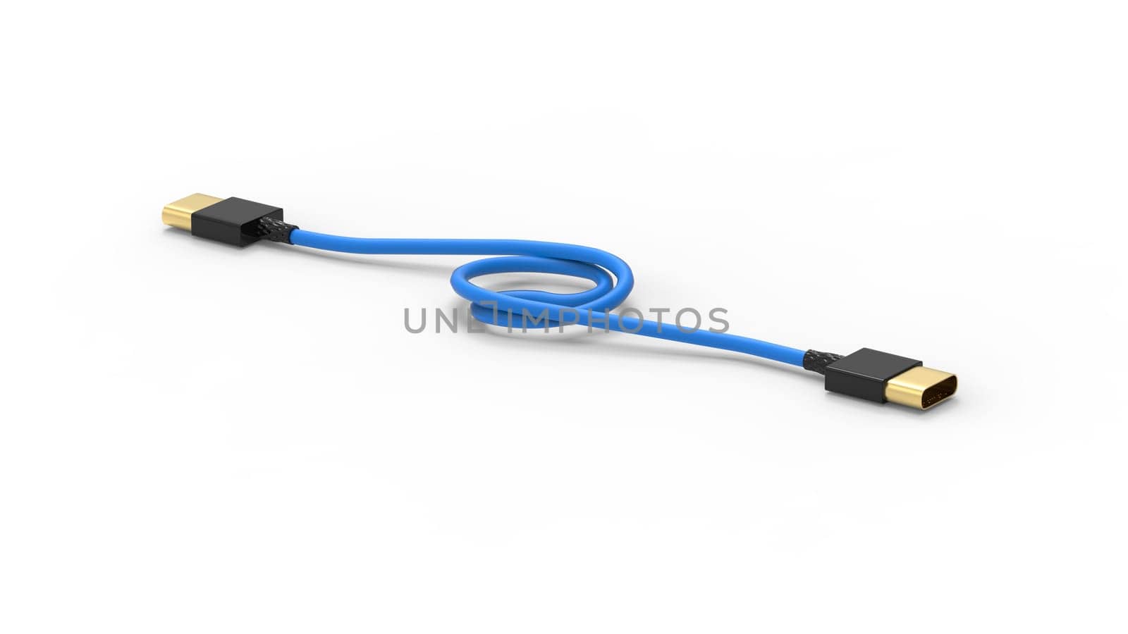 3d rendering of USB cable ICON isolated with clear background