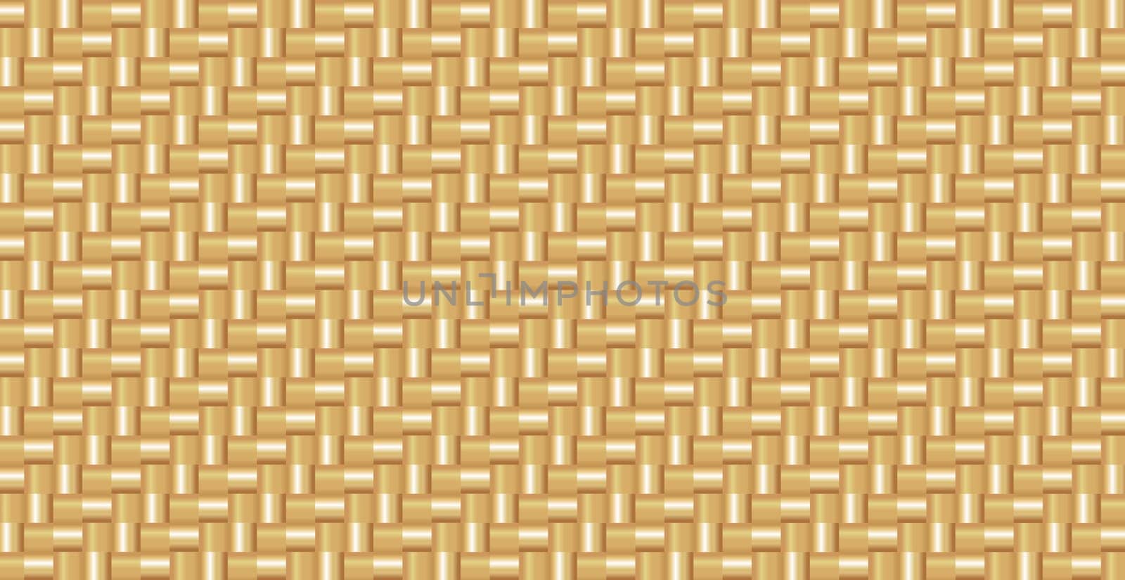 Panoramic golden gradient braided background, repeating elements - Vector illustration