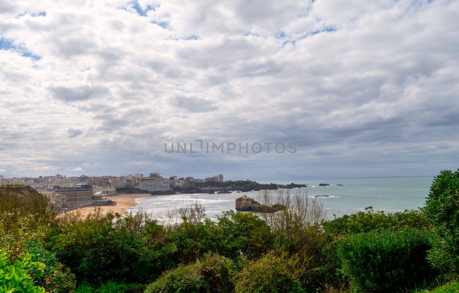 a Biarritz city and its famous sand beaches