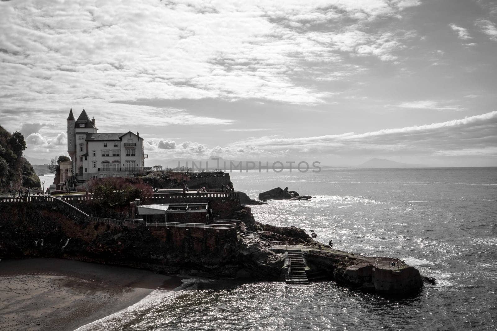 a Biarritz city and its famous sand beaches