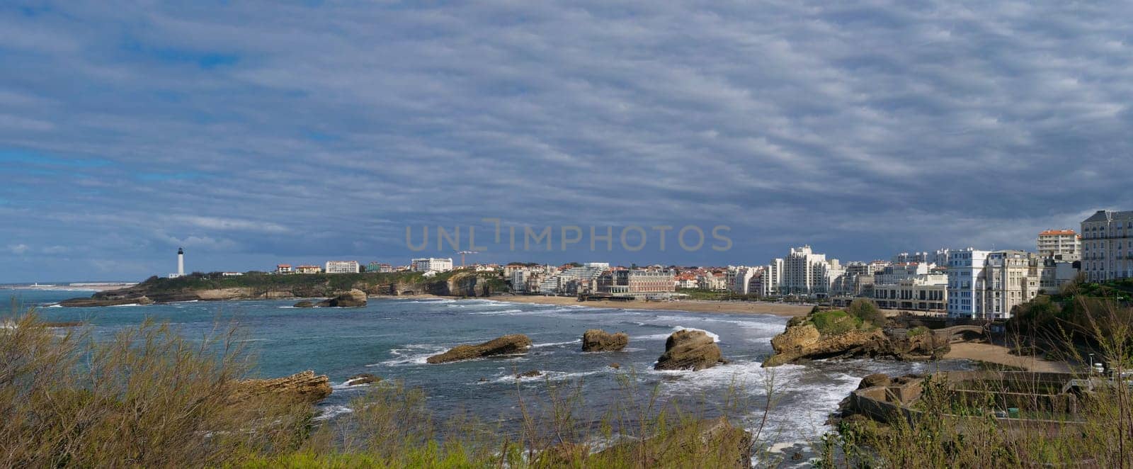 a Biarritz city and its famous sand beaches