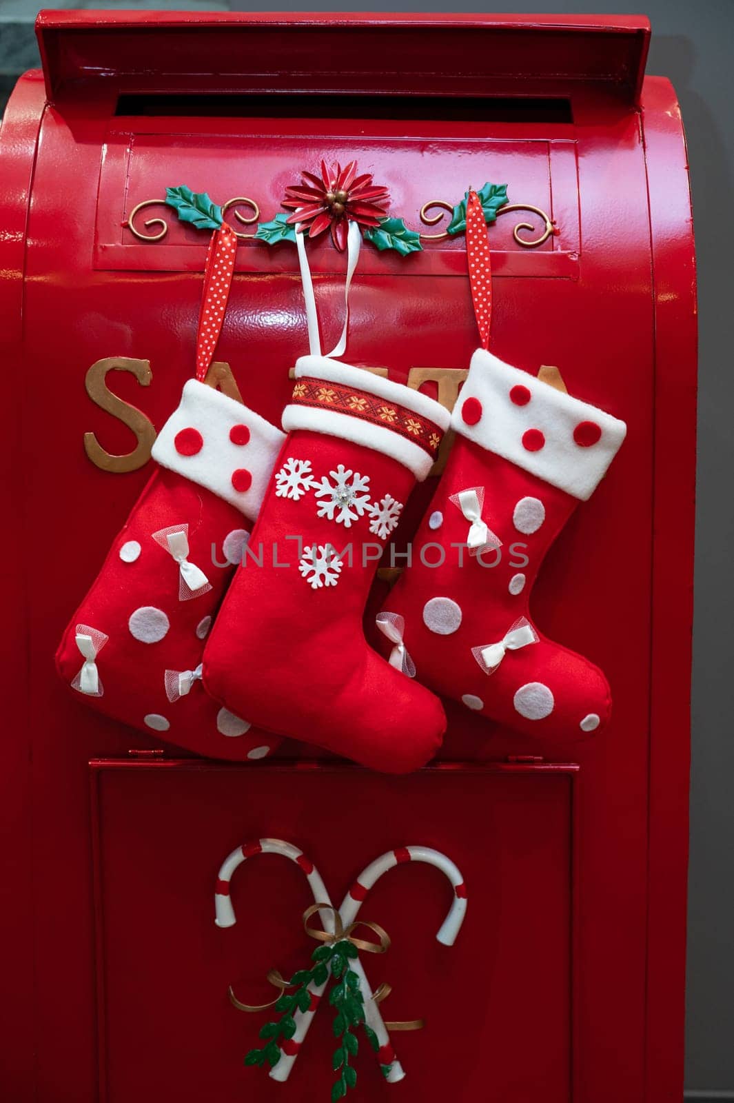 Red mail box for letters to Santa Claus
