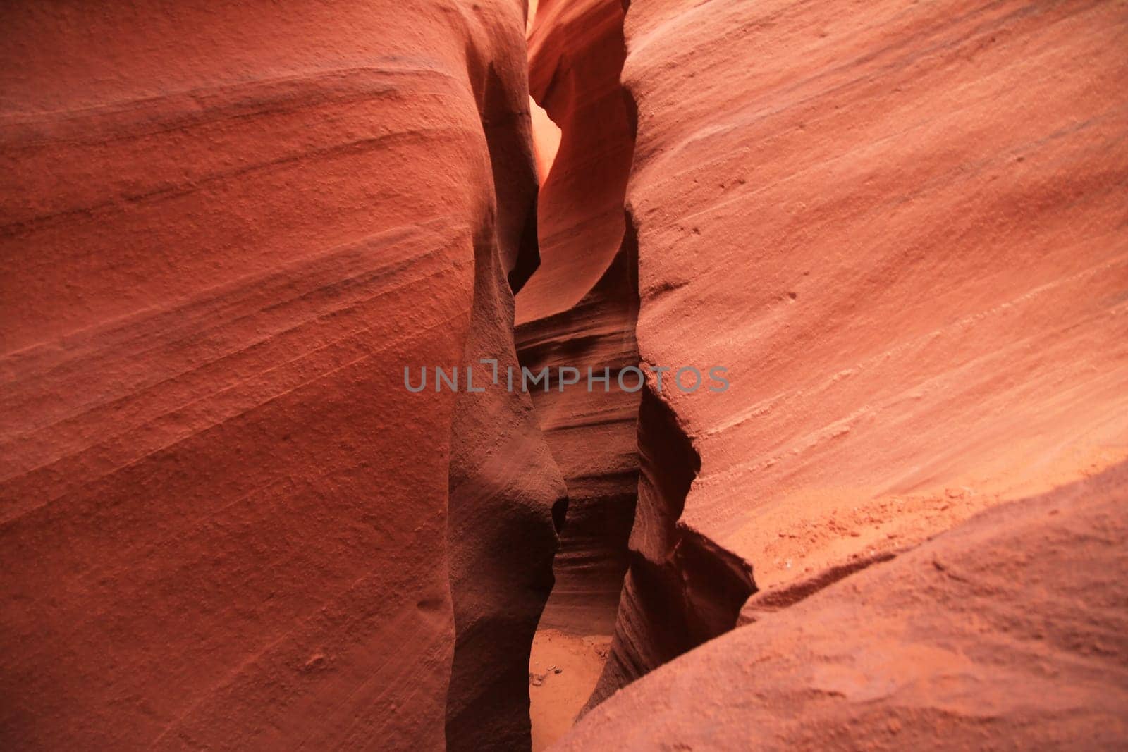 The non accessible area of the Antelope Canyon after a flash flood in summer in Arizona