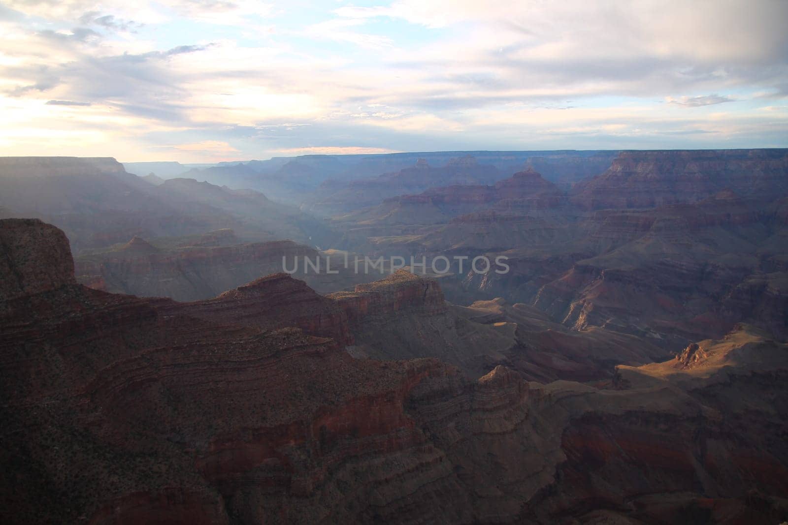 The sunrise on the south rim of the Grand Canyon National Park in Arizona