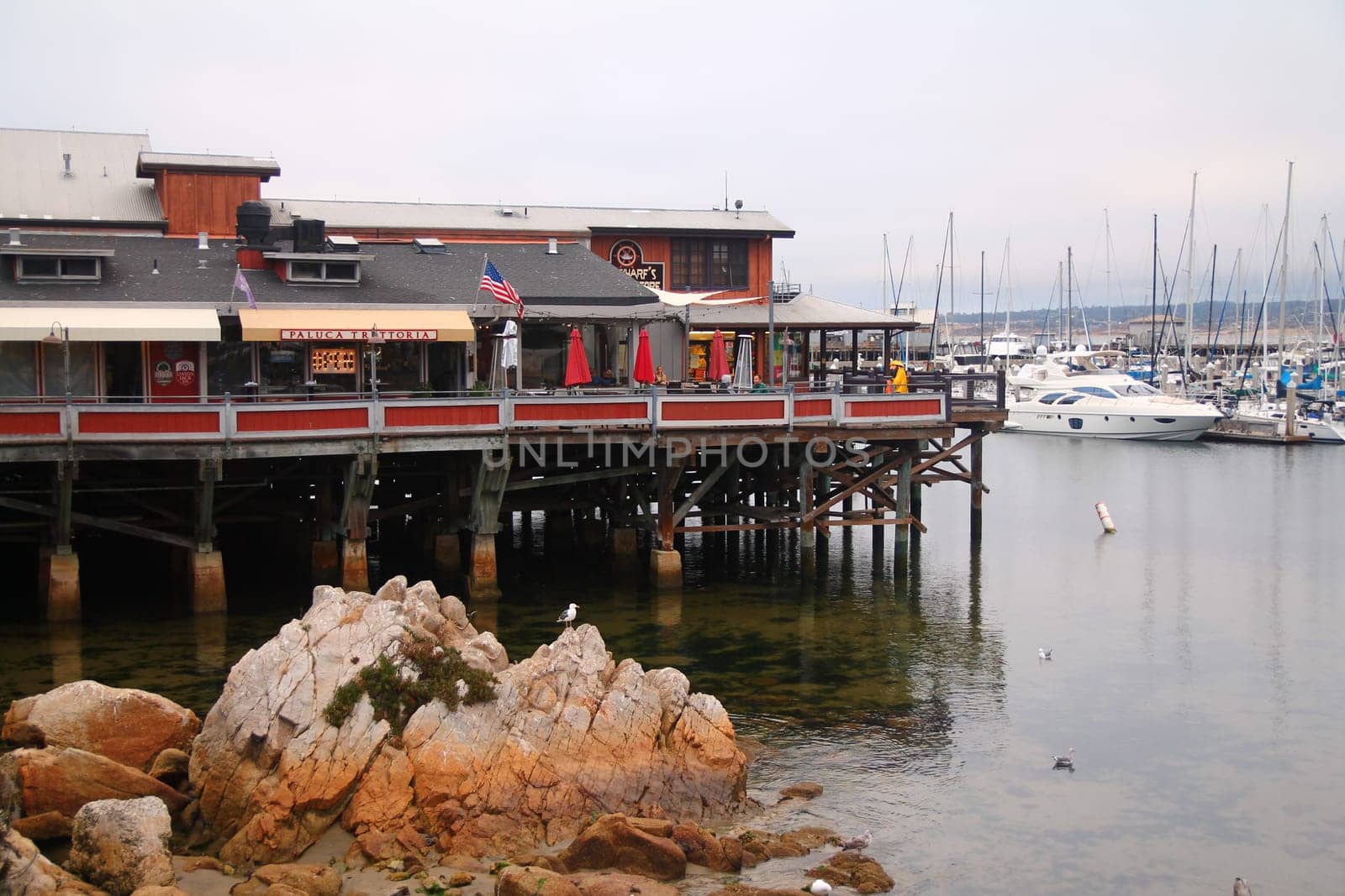 The Monterey pier during a cloudy summer day in California