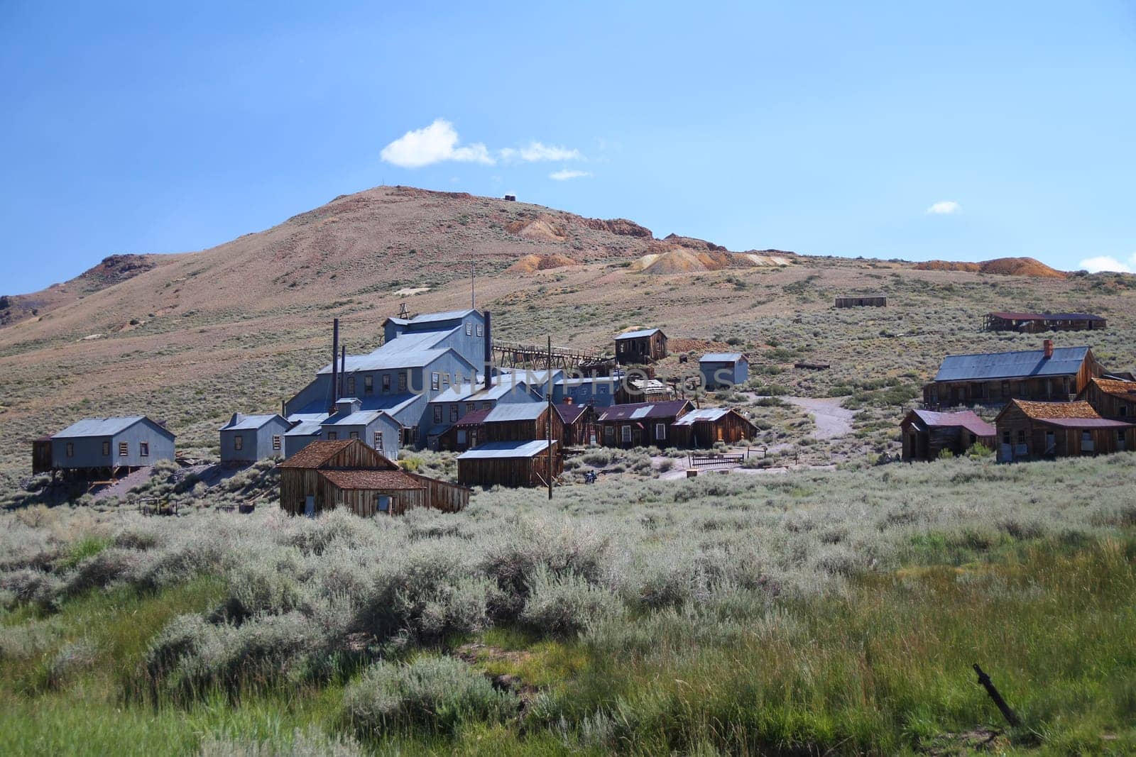 The abandoned mining site of the Bodie ghost town in the desert in Nevada