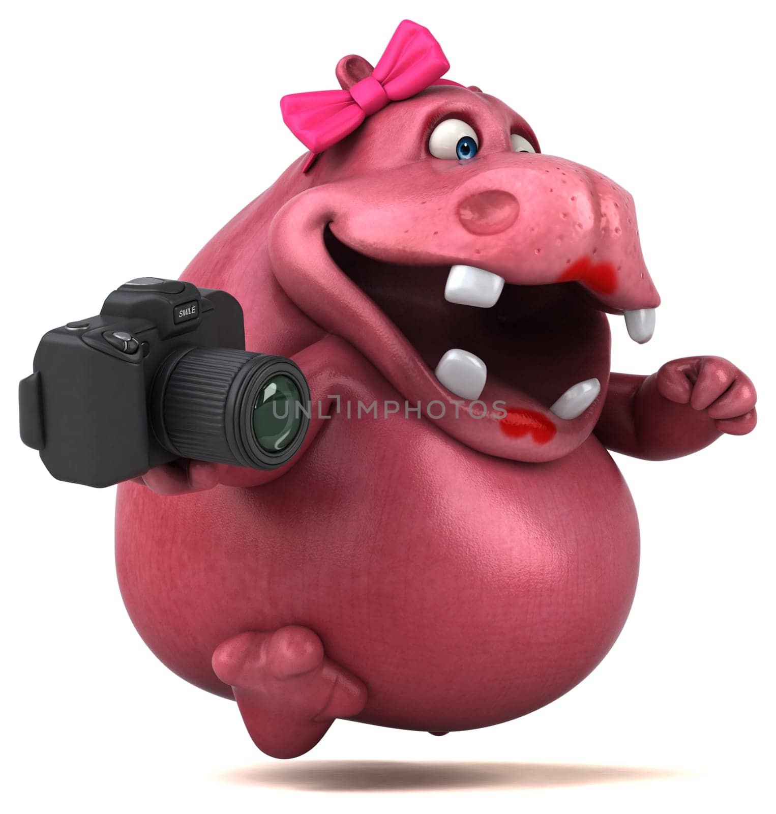 Pink Hippo - 3D Illustration