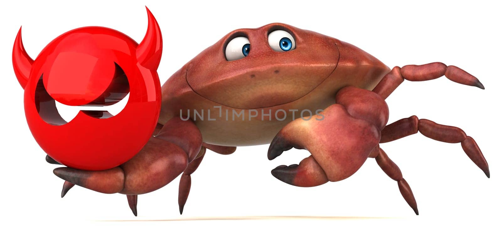 Fun crab - 3D Illustration