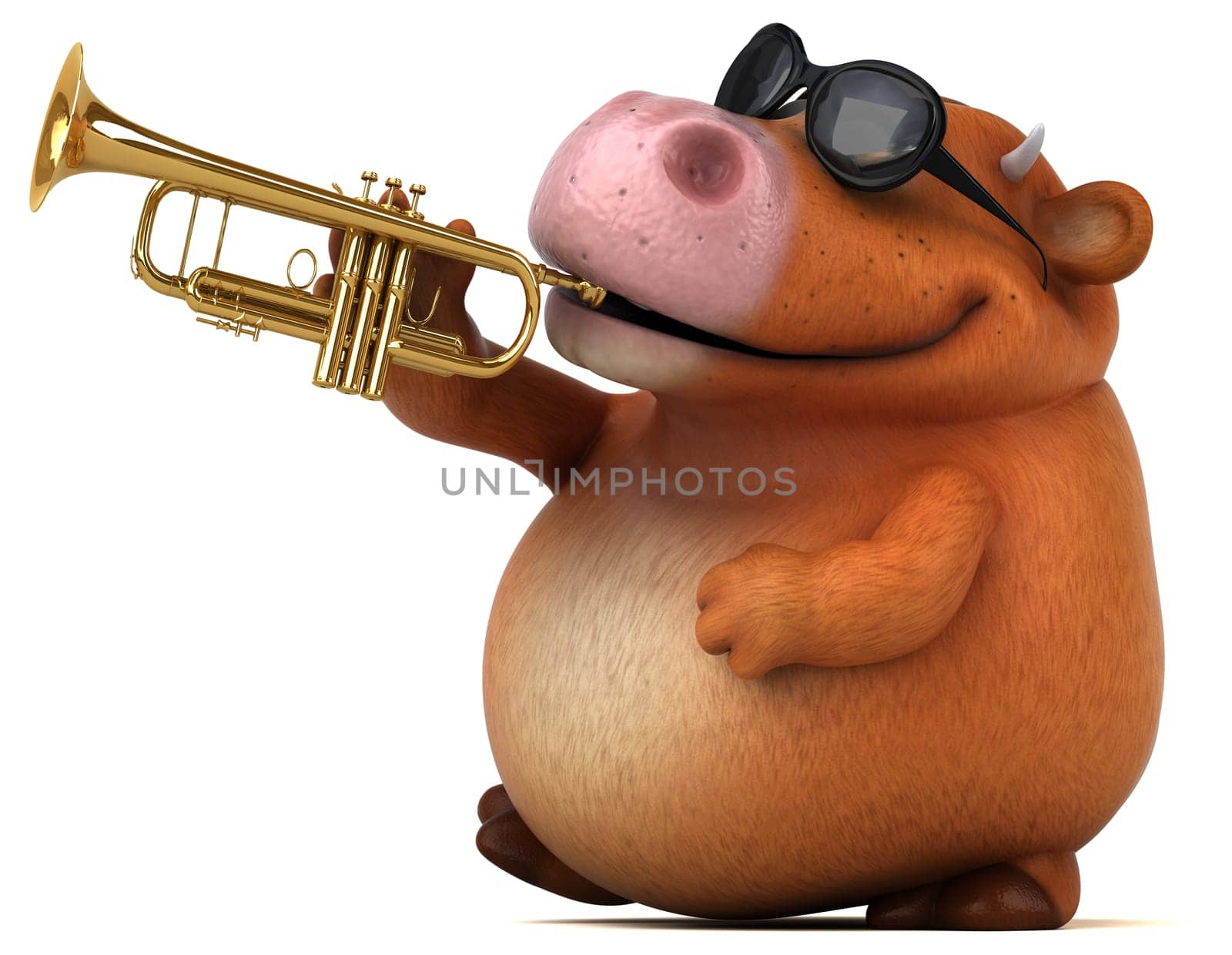 Fun cow - 3D Illustration