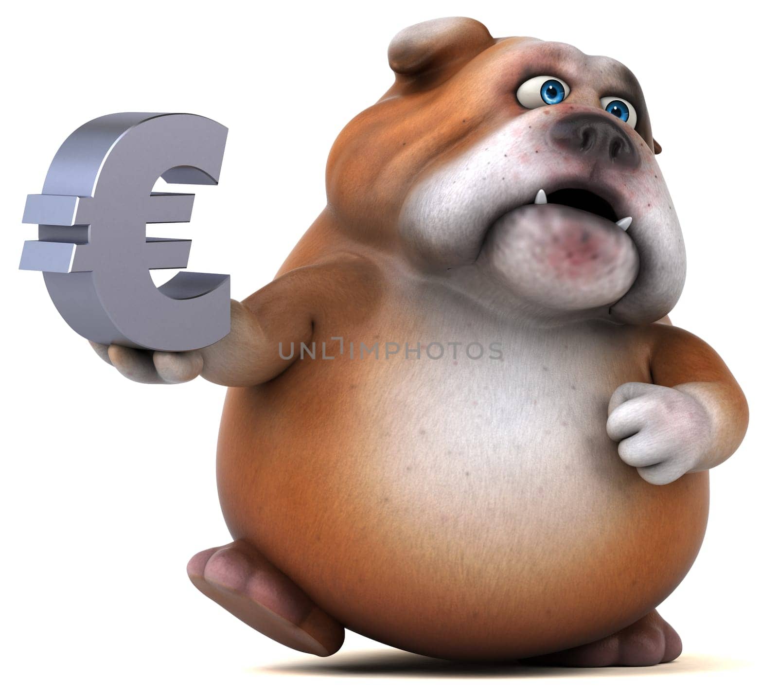 Fun bulldog - 3D Illustration