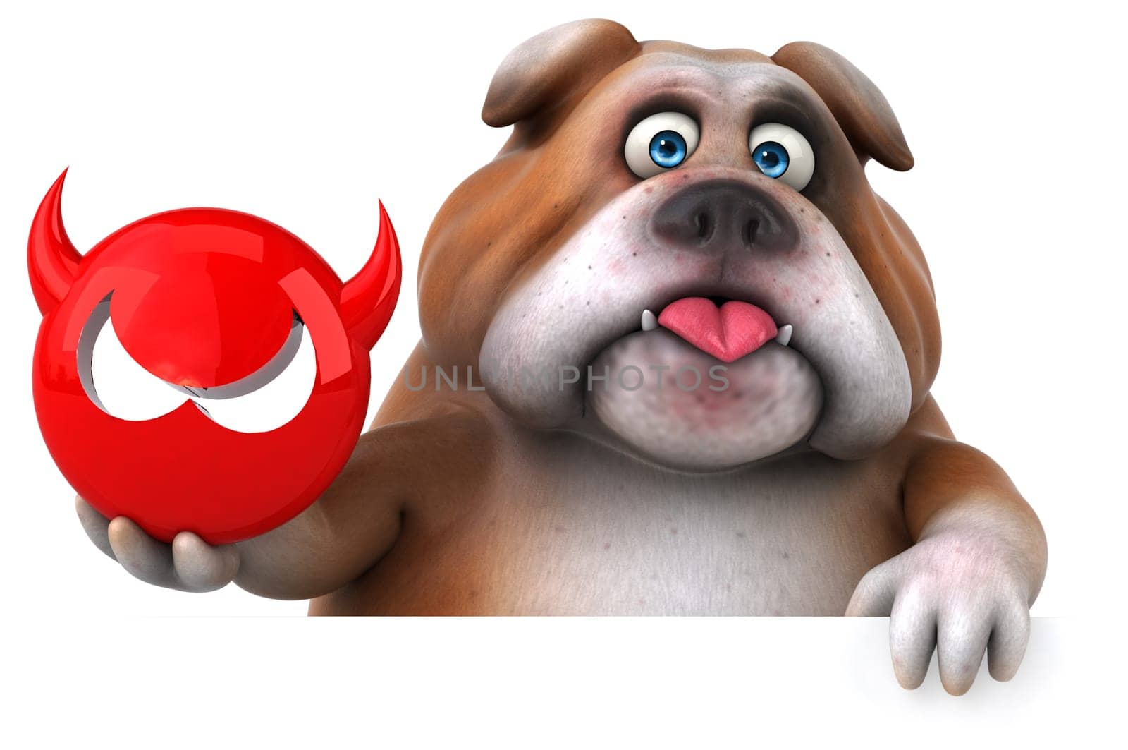 Fun bulldog - 3D Illustration