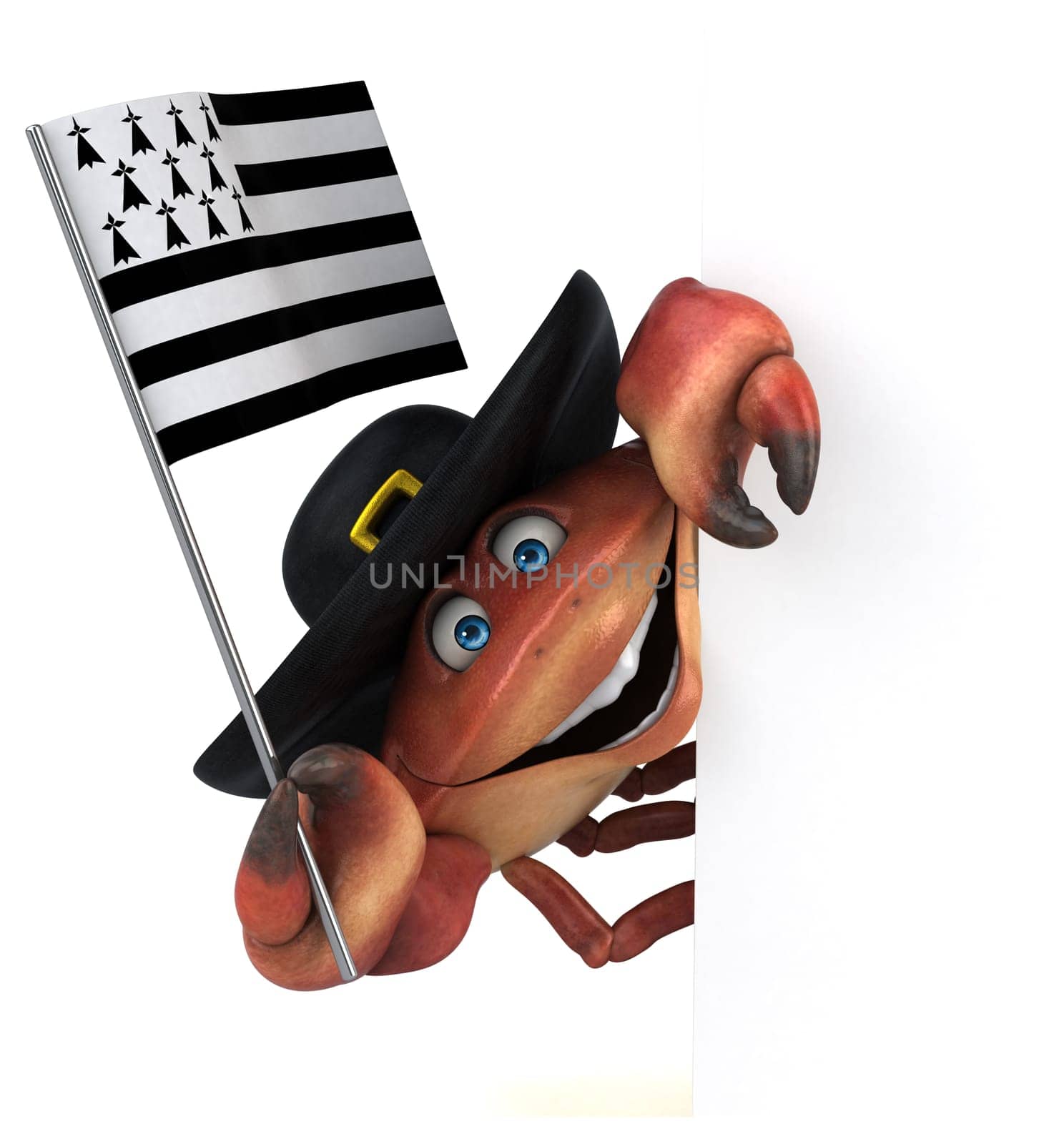 Fun crab - 3D Illustration