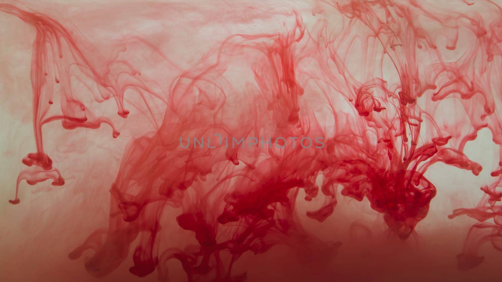 Red ink in the water abstract background. splashes of paint in liquid