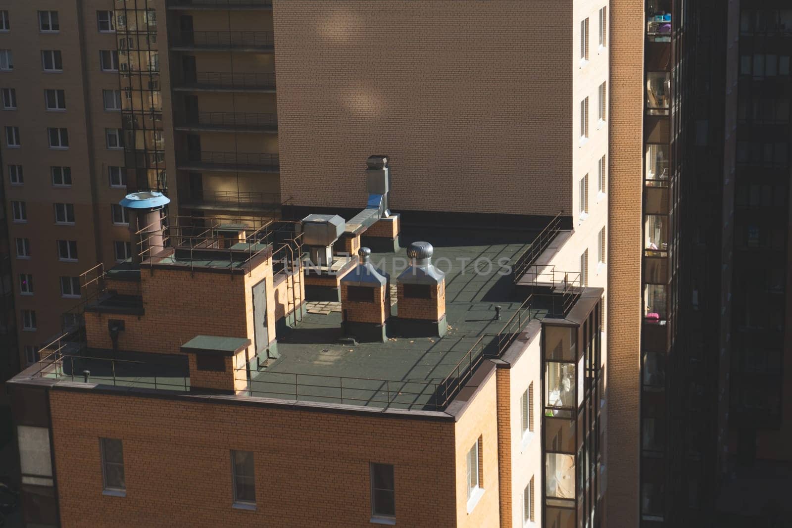 Air ventilation system on the roof of the building