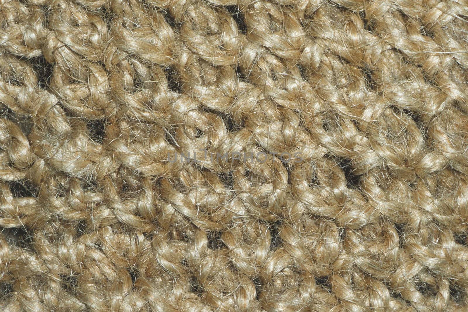 Jute background. detail of a knitting basket close up