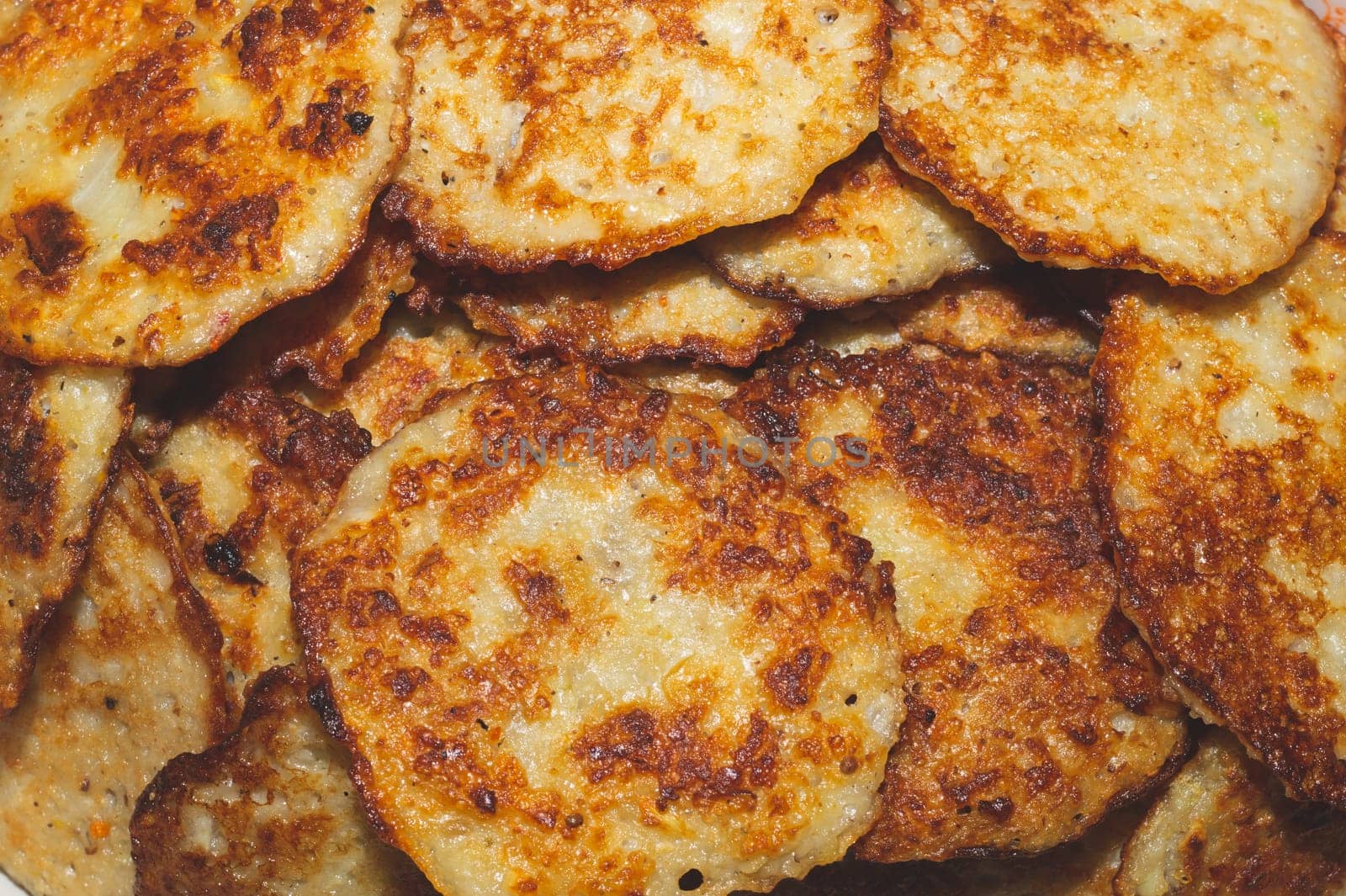 Homemade potato pancakes close up