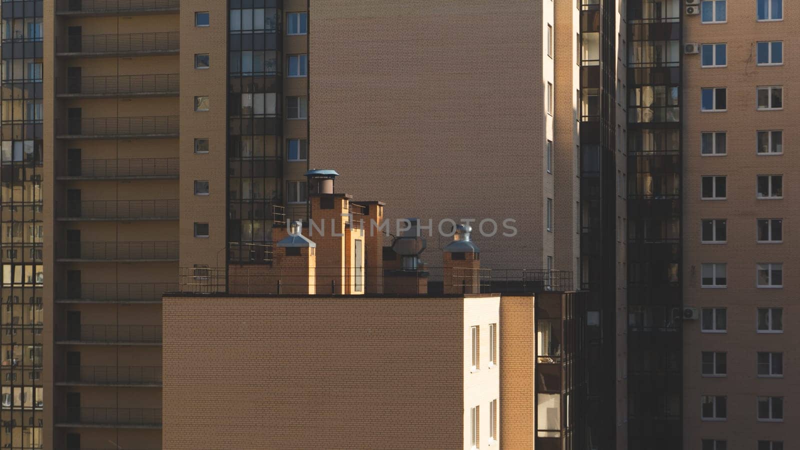Air ventilation system on the roof of the building