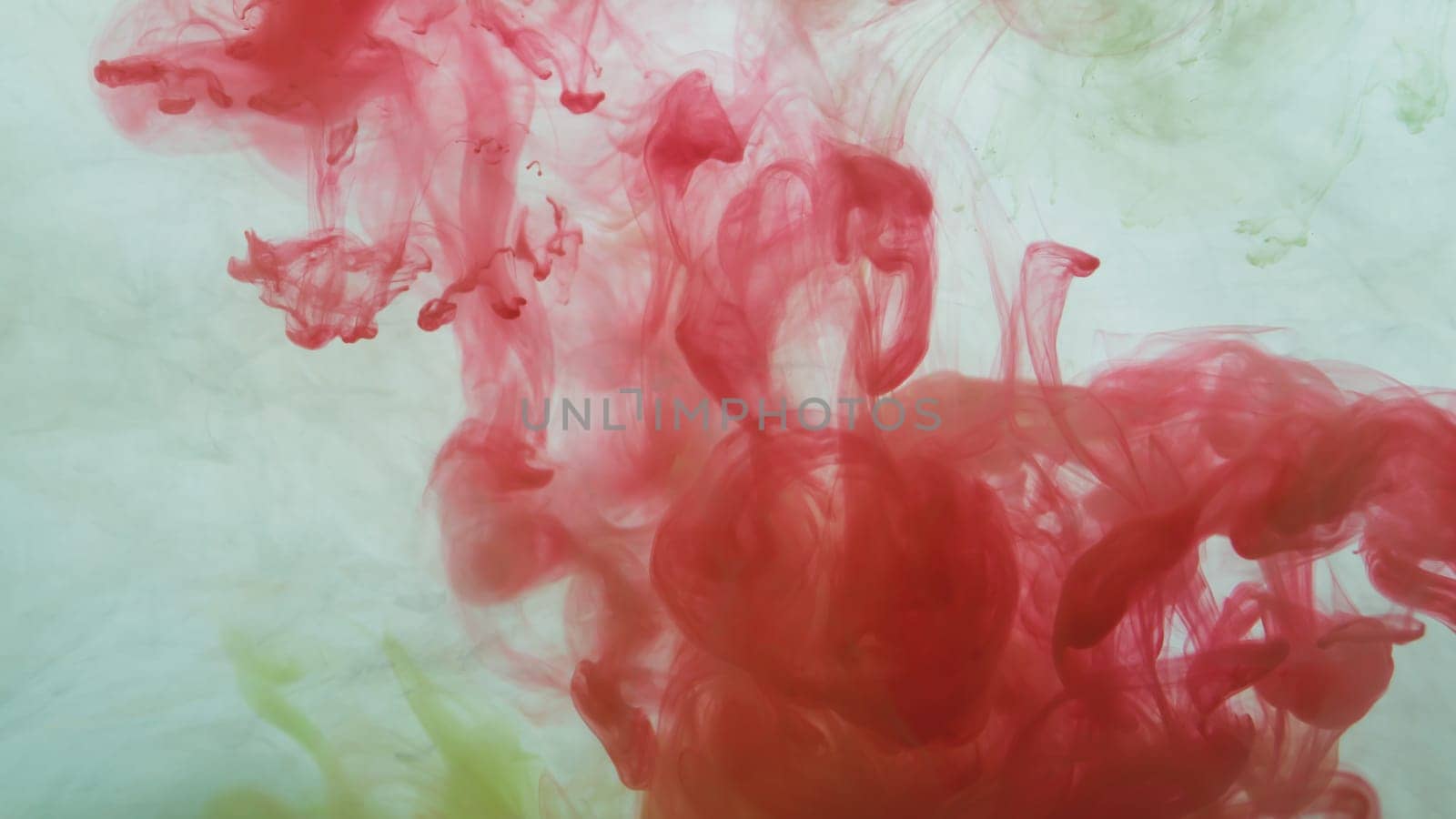 Red paint in the water. ink in fluid. abstract background. colorful splashes in liquid