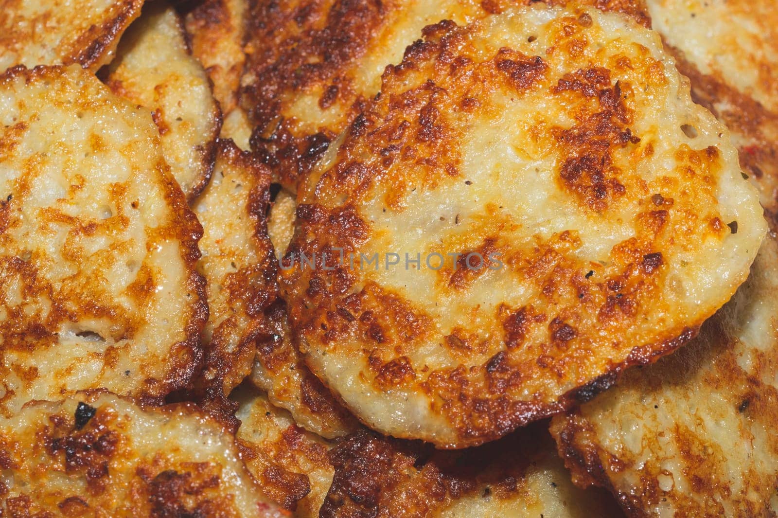 Homemade potato pancakes close up