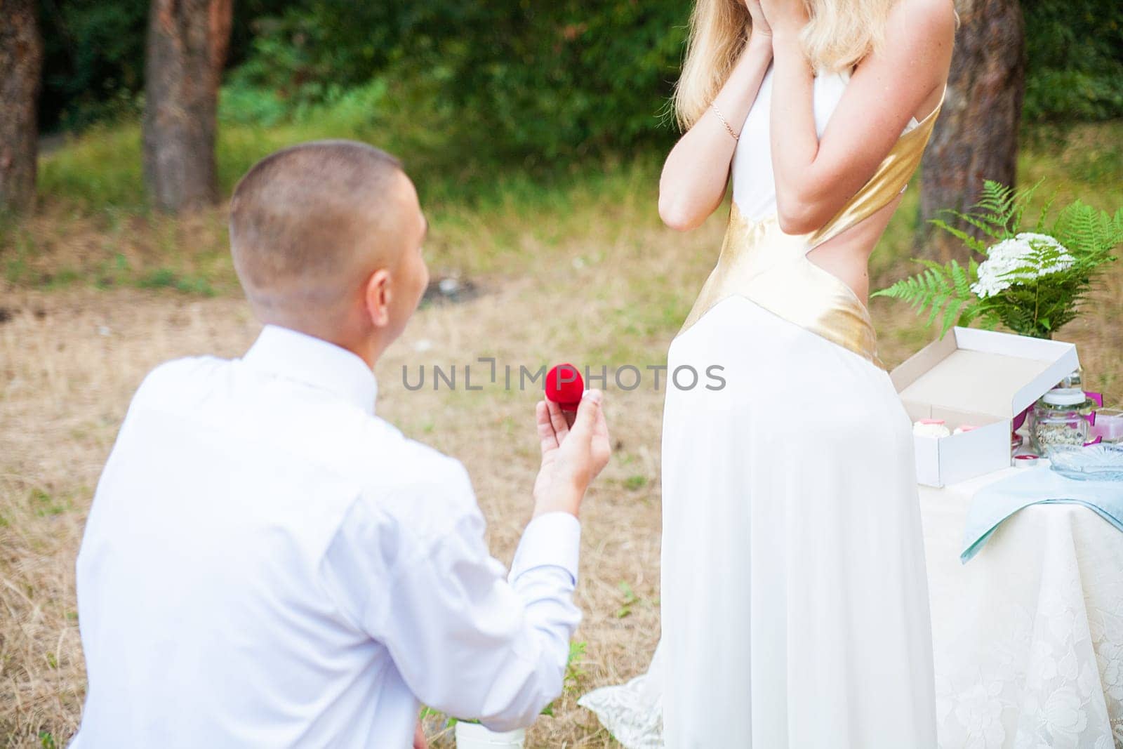 Man proposing ring woman, love, couple, date wedding - concept