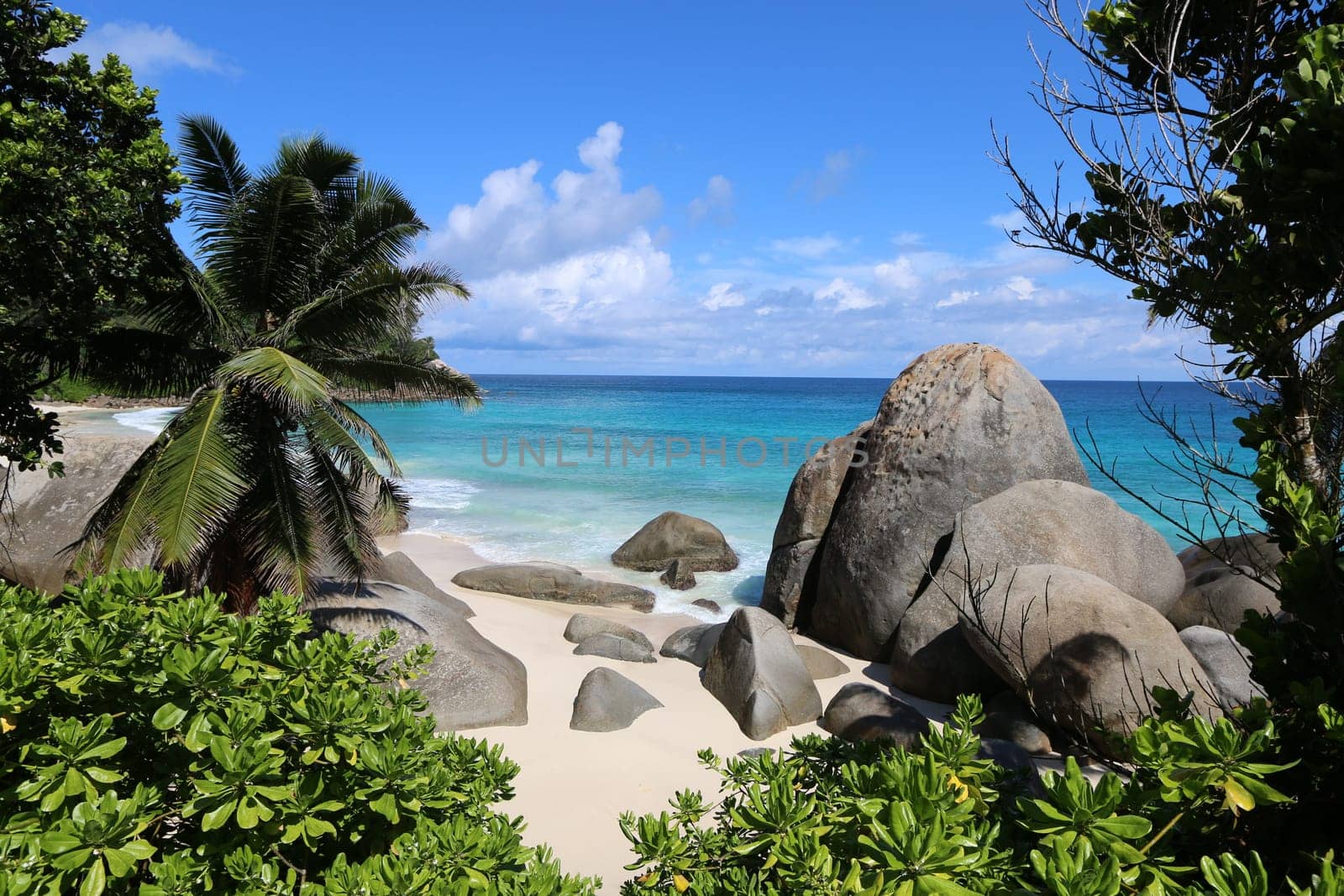 Beautiful Carana beach on Mahe island in the Seychelles