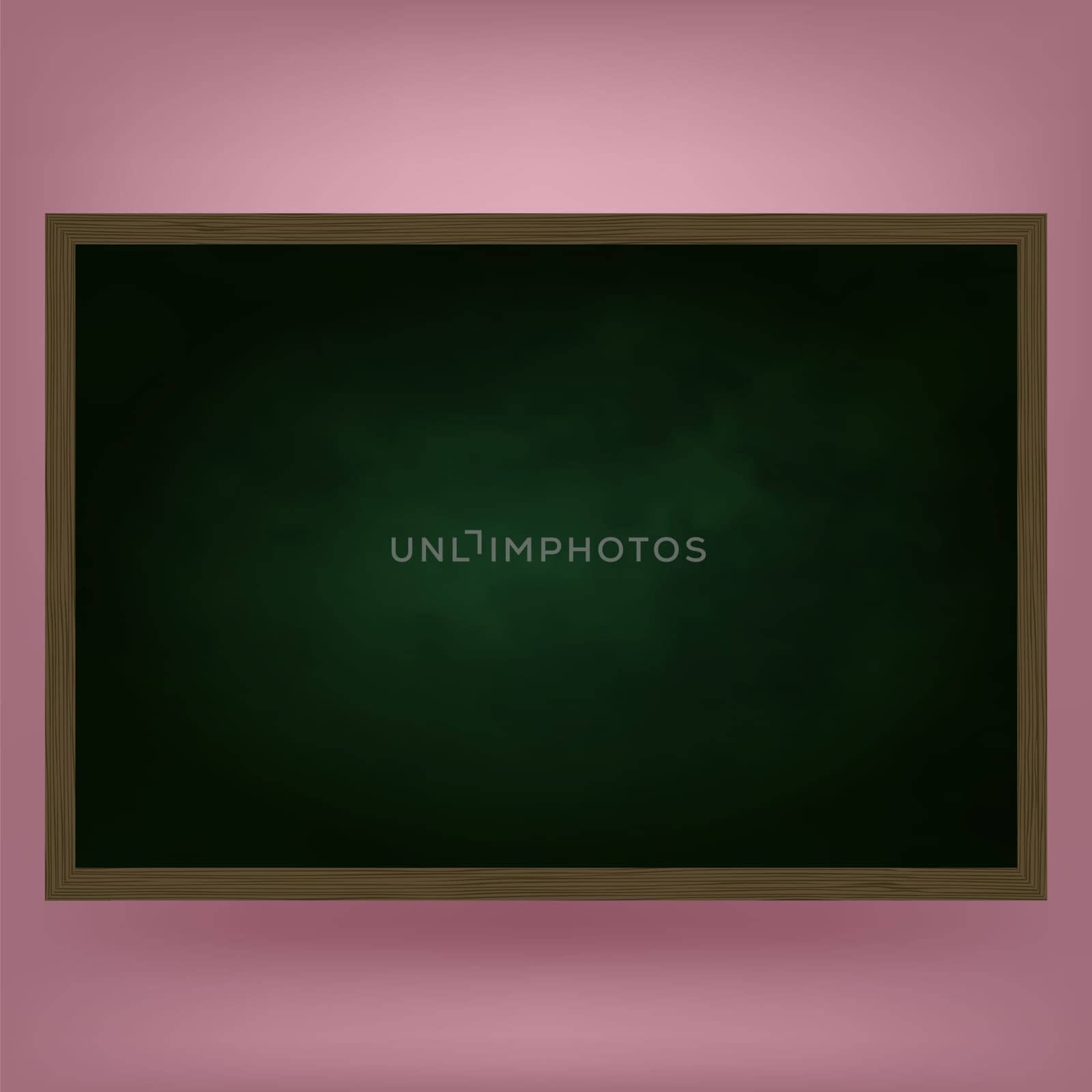 Empty Chalkboard Icon on Pink Blurred Background. Green School Deck for Learning. Blank Greenboard for Education.