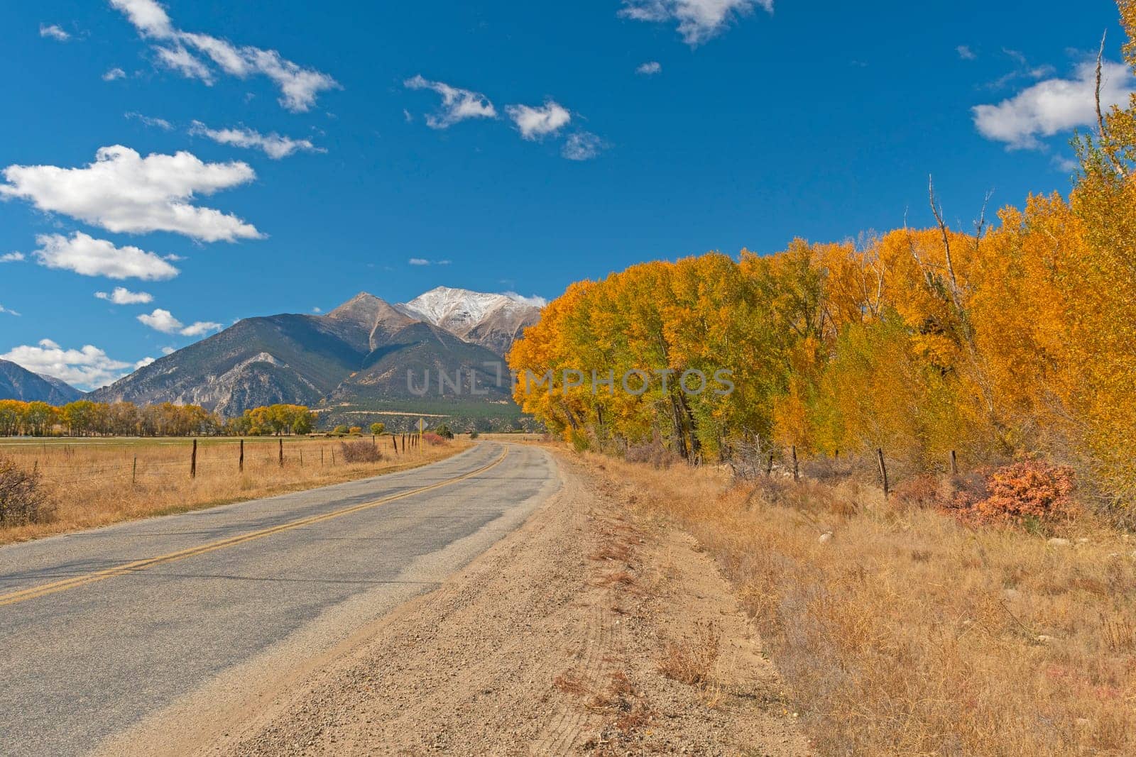 Rural Road in the Fall in the Mountains near Nathrop, Colorado