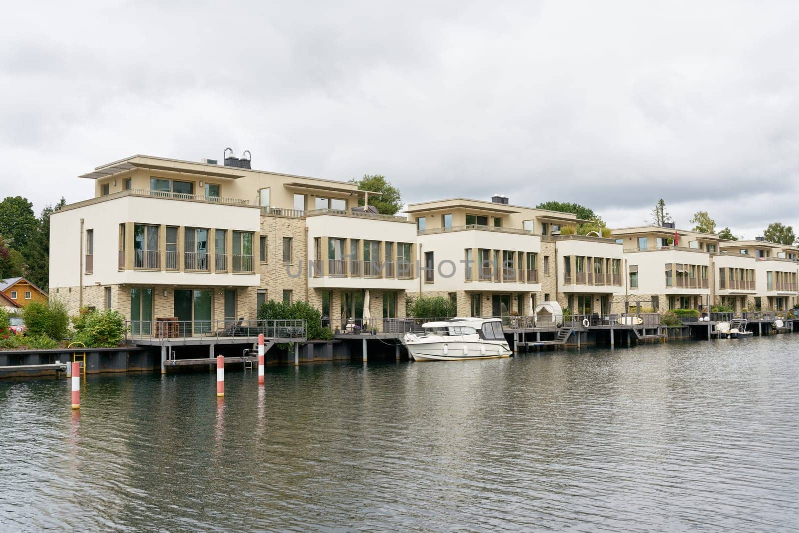 City villas with condominiums on Humboldt Island in Berlin's Tegel district