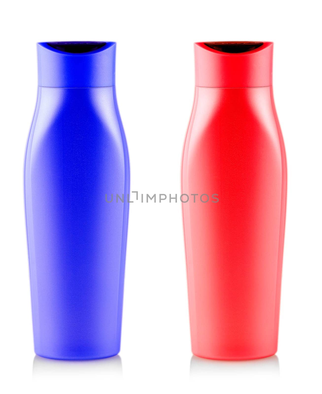 The set of shampoo bottle. Isolated on white background with clipping path