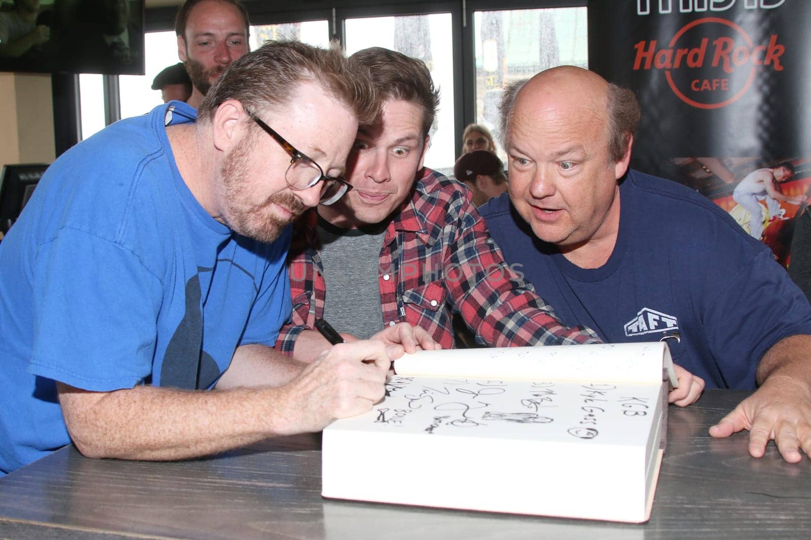 Actor and Saenger Kyle Gass visits the Hard Rock Cafe Hamburg with his band,25.04.2015