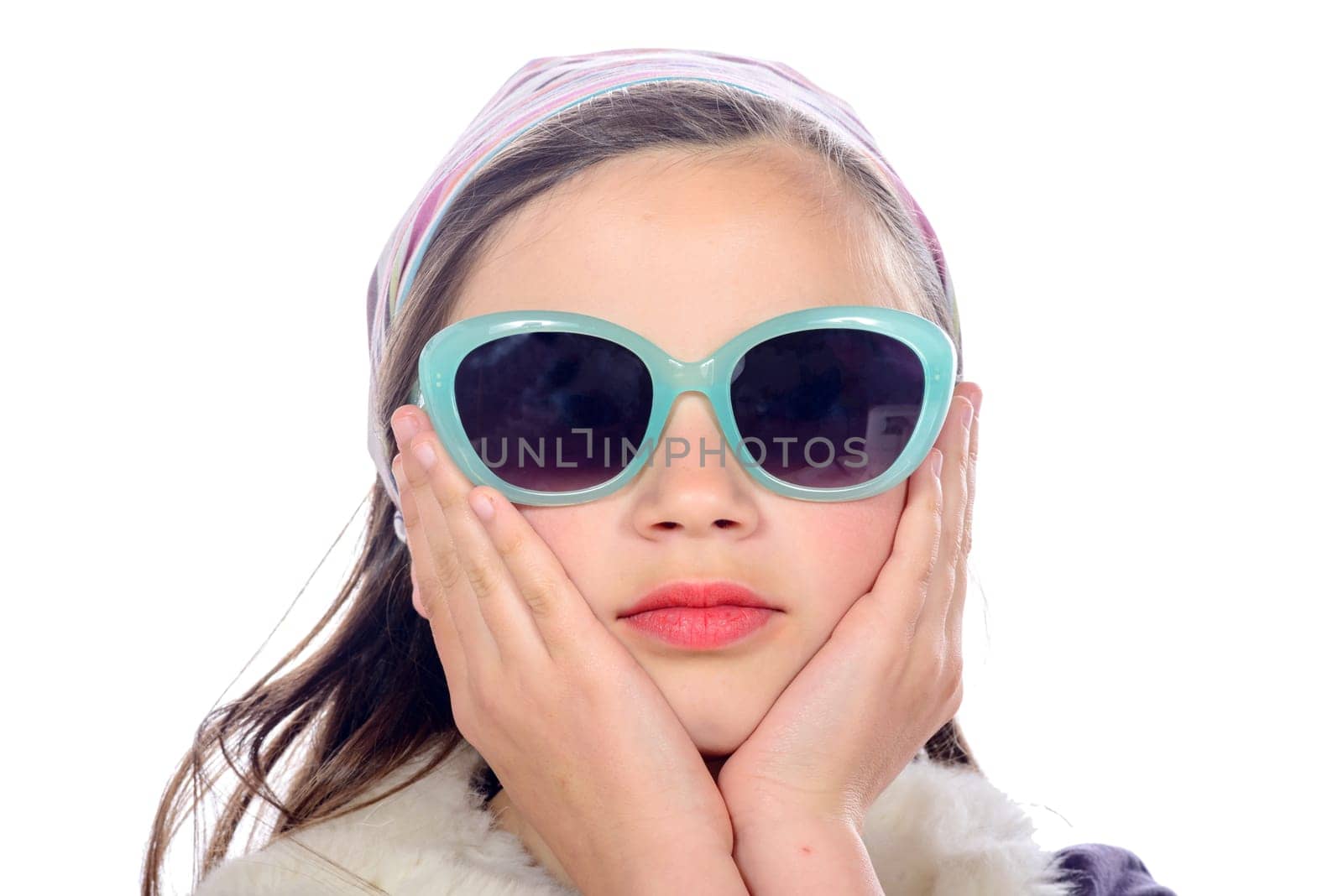 portrait of a pretty young girl with sunglasses