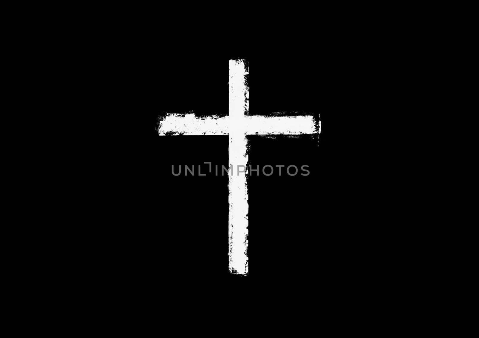 Simple black funeral or memorial card with white cross