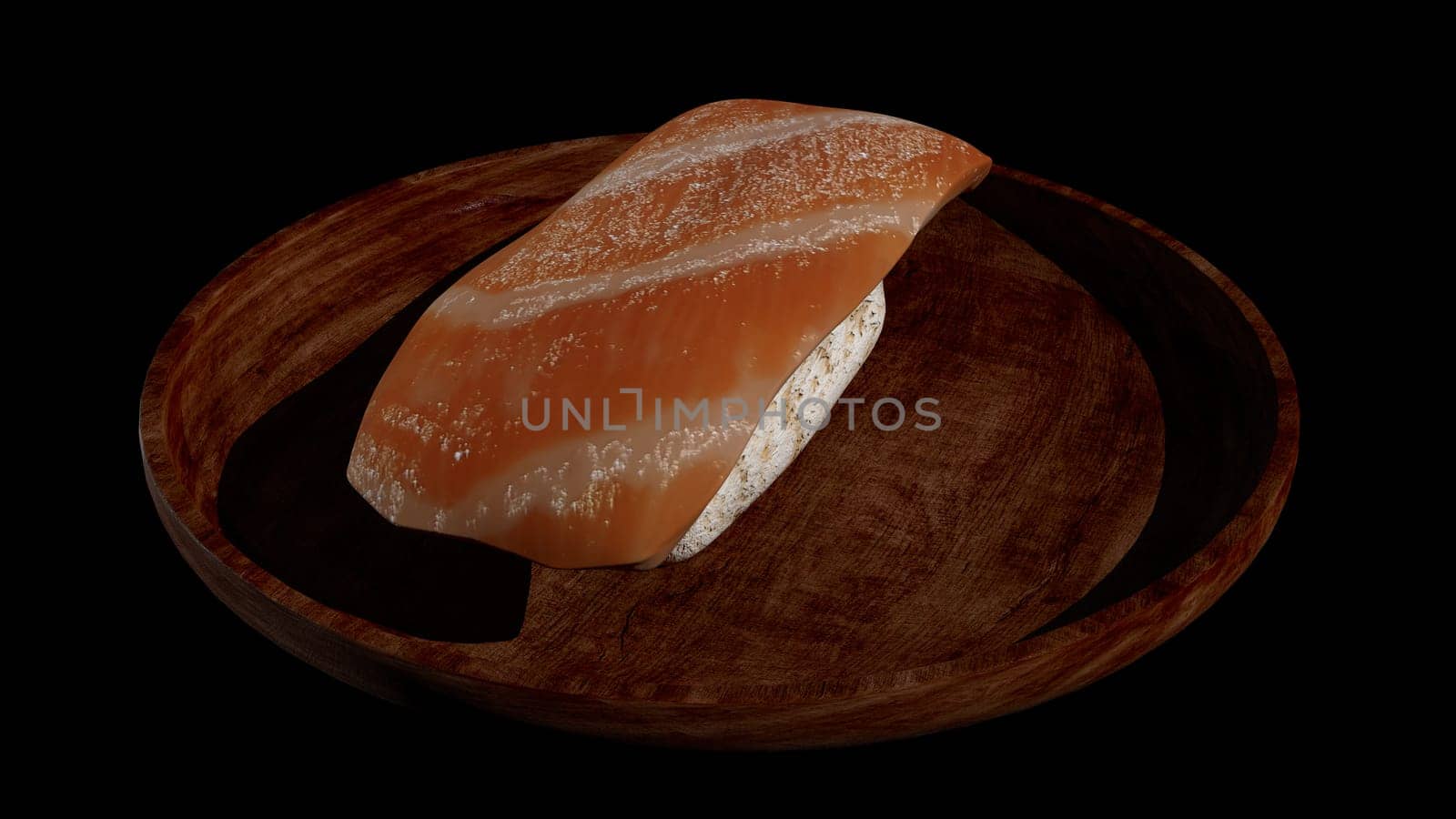 3d rendering of Japanese sushi on table