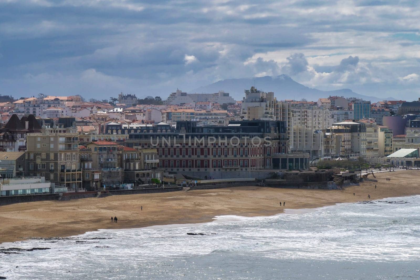 the Biarritz city and its famous sand beaches