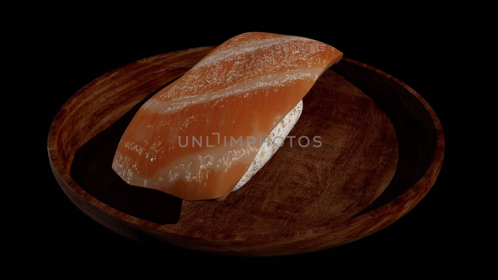3d rendering of Japanese sushi on table
